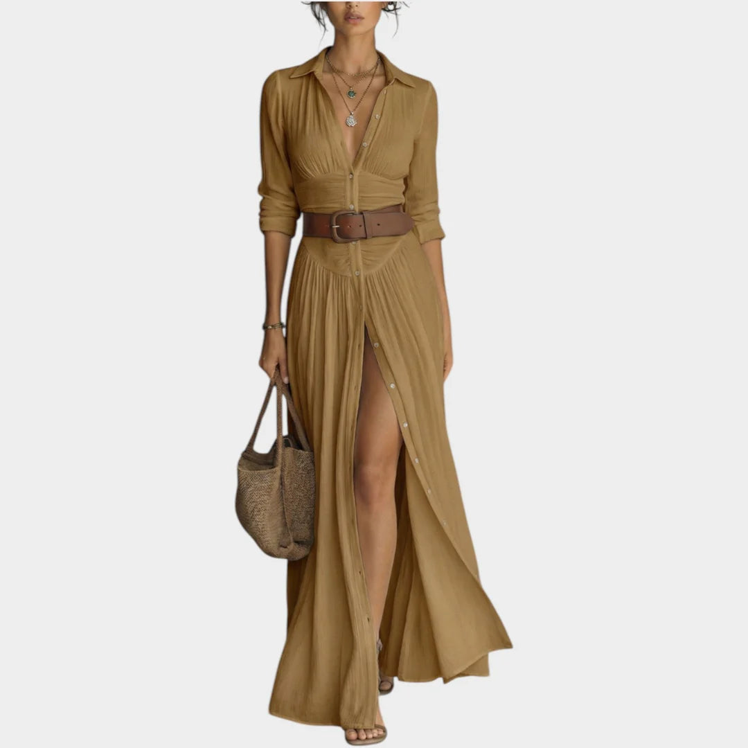 Zela Milano™ Button-Down Maxi Shirt Dress