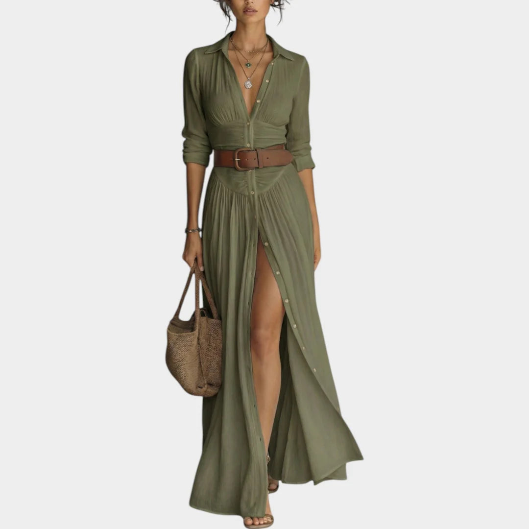 Zela Milano™ Button-Down Maxi Shirt Dress