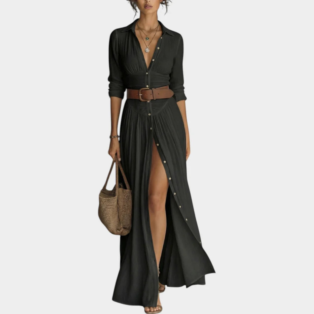 Zela Milano™ Button-Down Maxi Shirt Dress