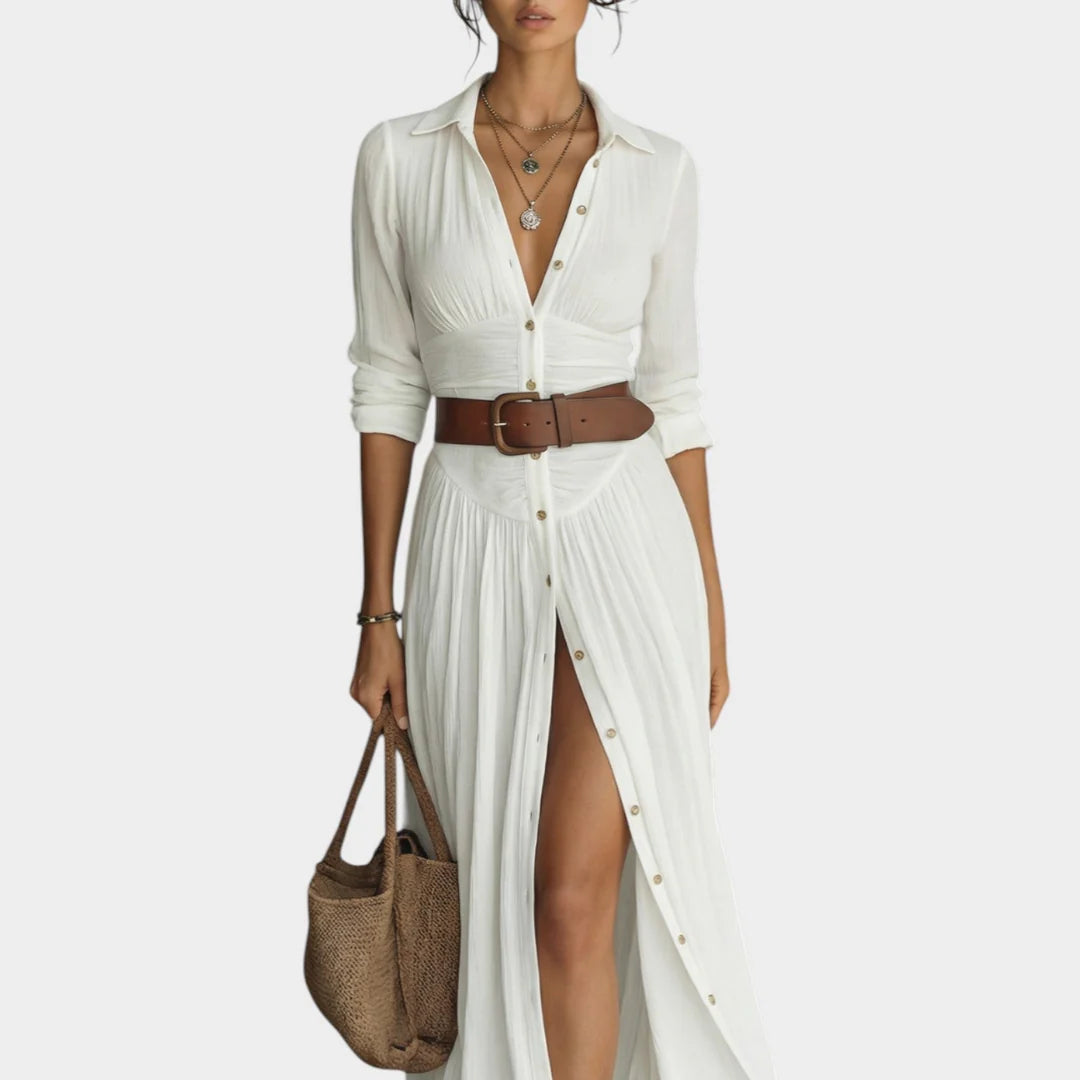 Zela Milano™ Button-Down Maxi Shirt Dress