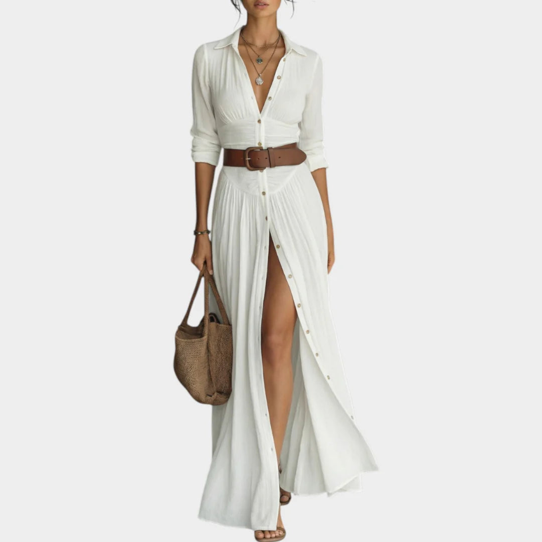 Zela Milano™ Button-Down Maxi Shirt Dress