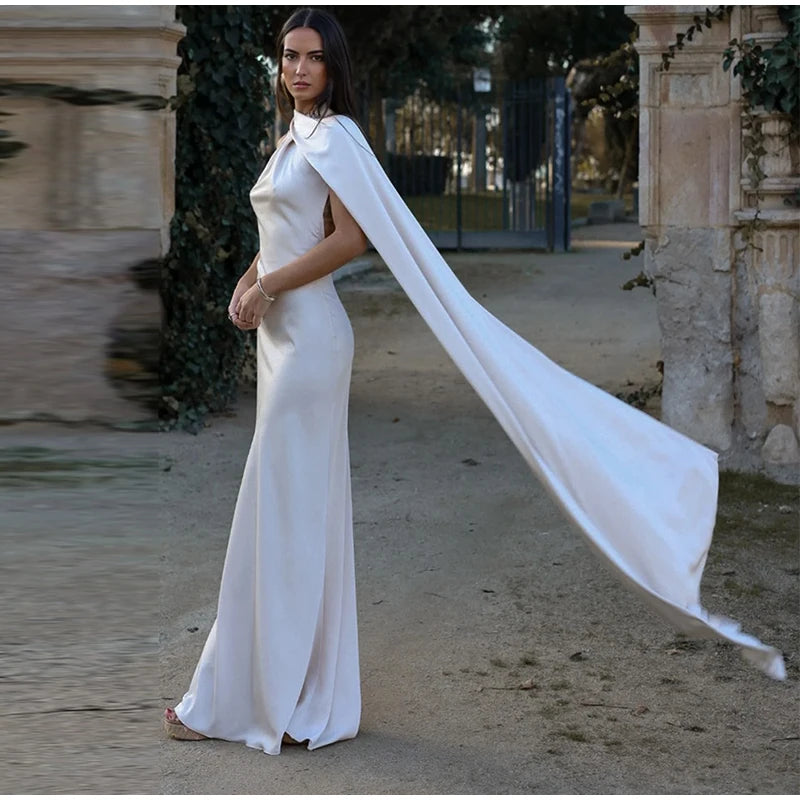 Zela Milano™ | Elegant Satin Ribbon Maxi Dress