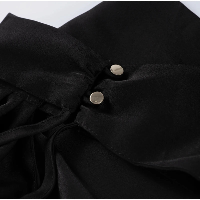 Zela Milano™ | Elegant Satin Ribbon Maxi Dress