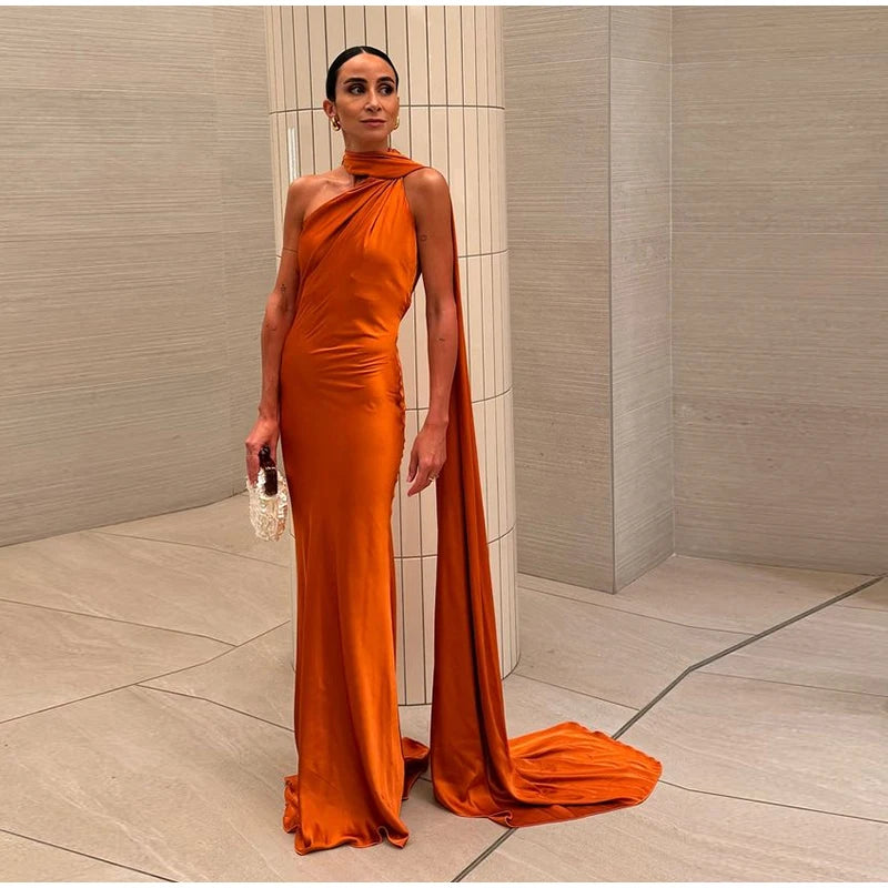 Zela Milano™ | Elegant Satin Ribbon Maxi Dress