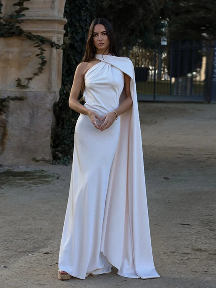Zela Milano™ | Elegant Satin Ribbon Maxi Dress