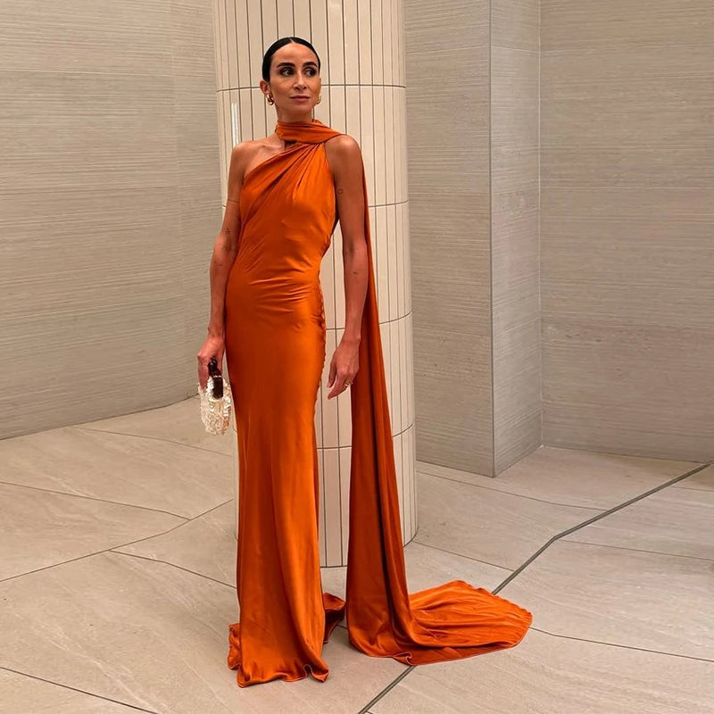 Zela Milano™ | Elegant Satin Ribbon Maxi Dress