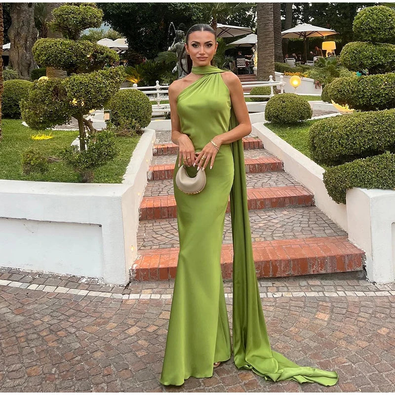 Zela Milano™ | Elegant Satin Ribbon Maxi Dress