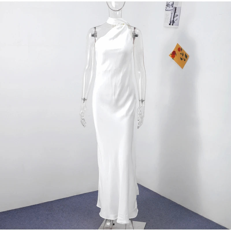 Zela Milano™ | Elegant Satin Ribbon Maxi Dress