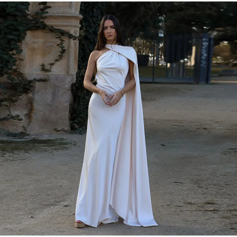 Zela Milano™ | Elegant Satin Ribbon Maxi Dress